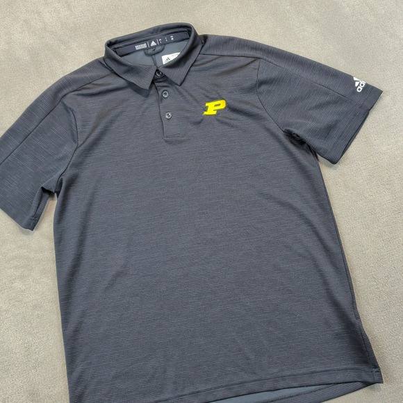 Adidas Purdue Polo Size L Men Gray Space Dye Climalite DX9768 Gorpcore Colligate — photo 2